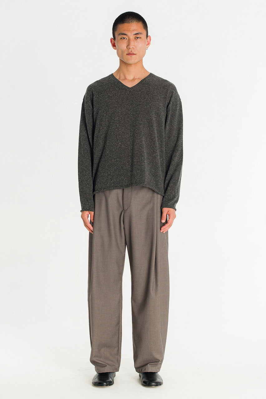 Menswear | Marl V-Neck Knit, Charcoal