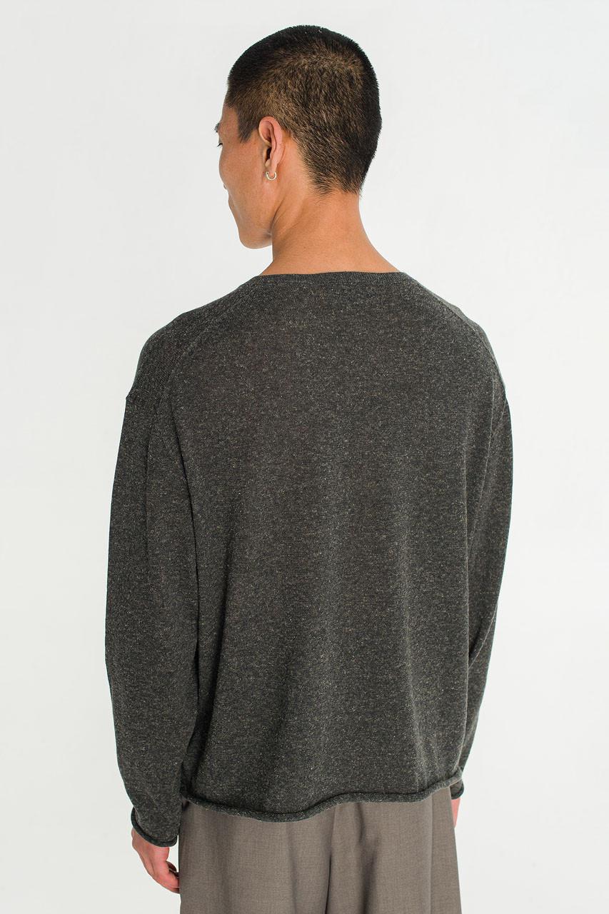 Menswear | Marl V-Neck Knit, Charcoal