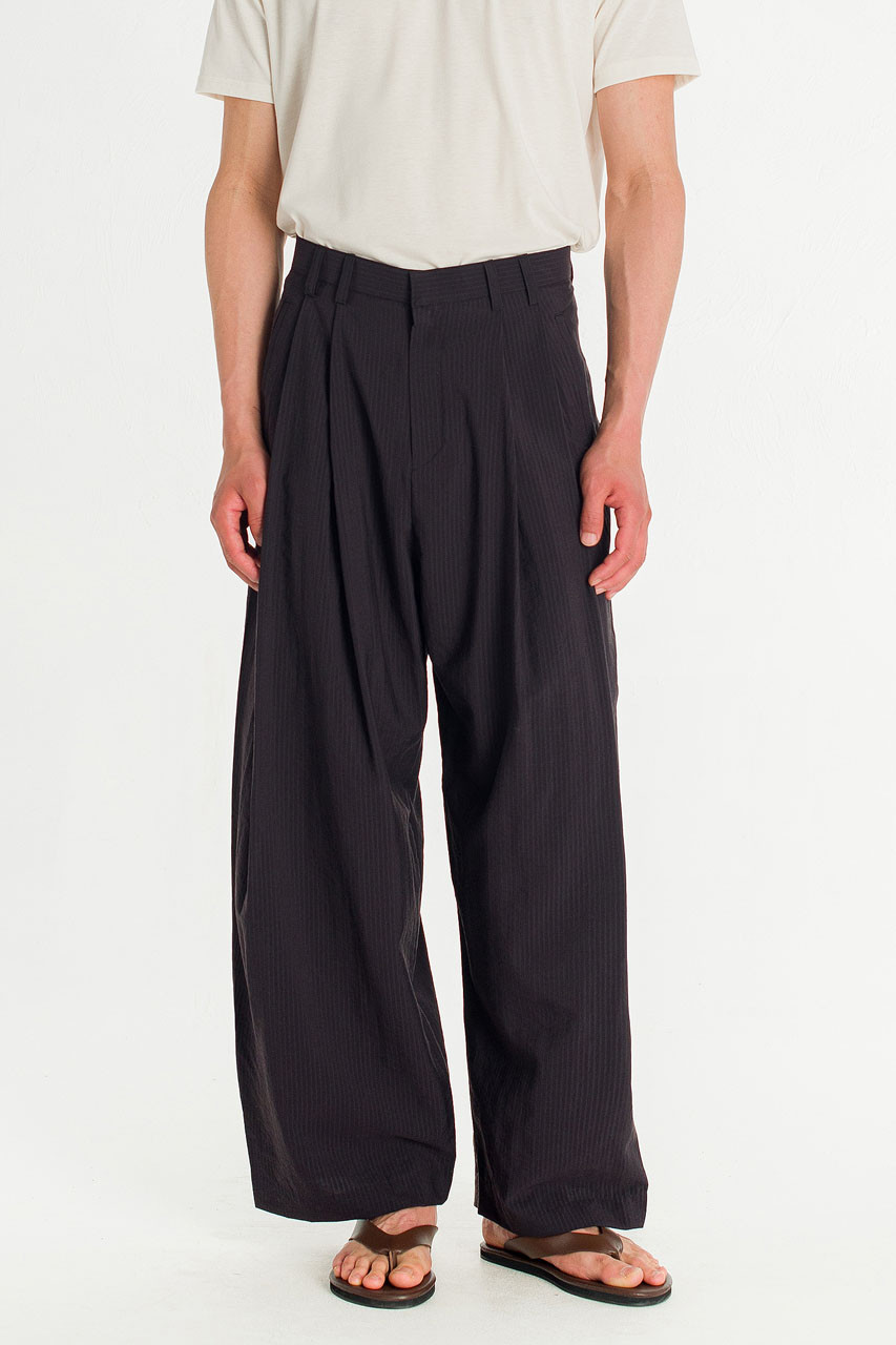 Menswear | Tonal Pinstripe Pants, Black