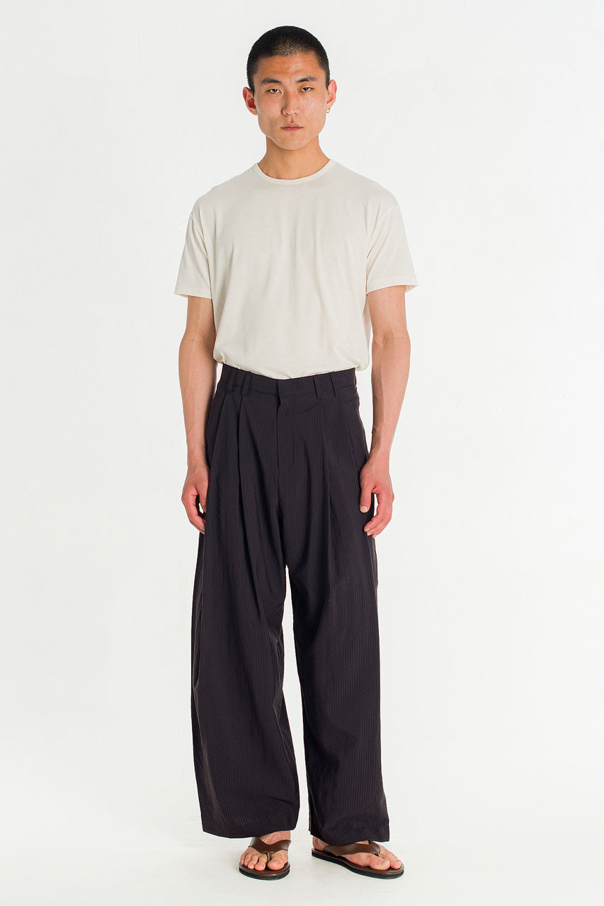 Menswear | Tonal Pinstripe Pants, Black
