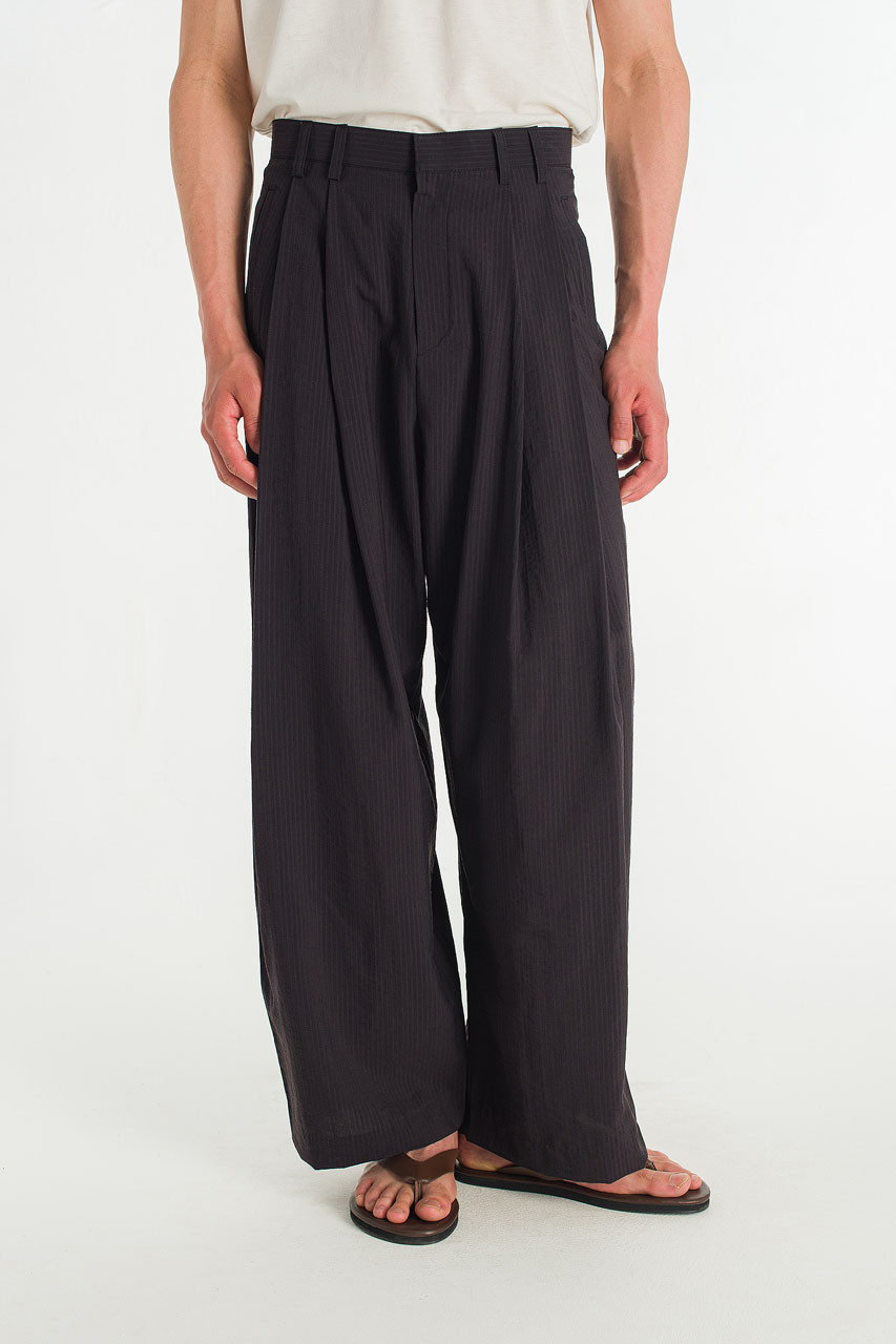 Menswear | Tonal Pinstripe Pants, Black