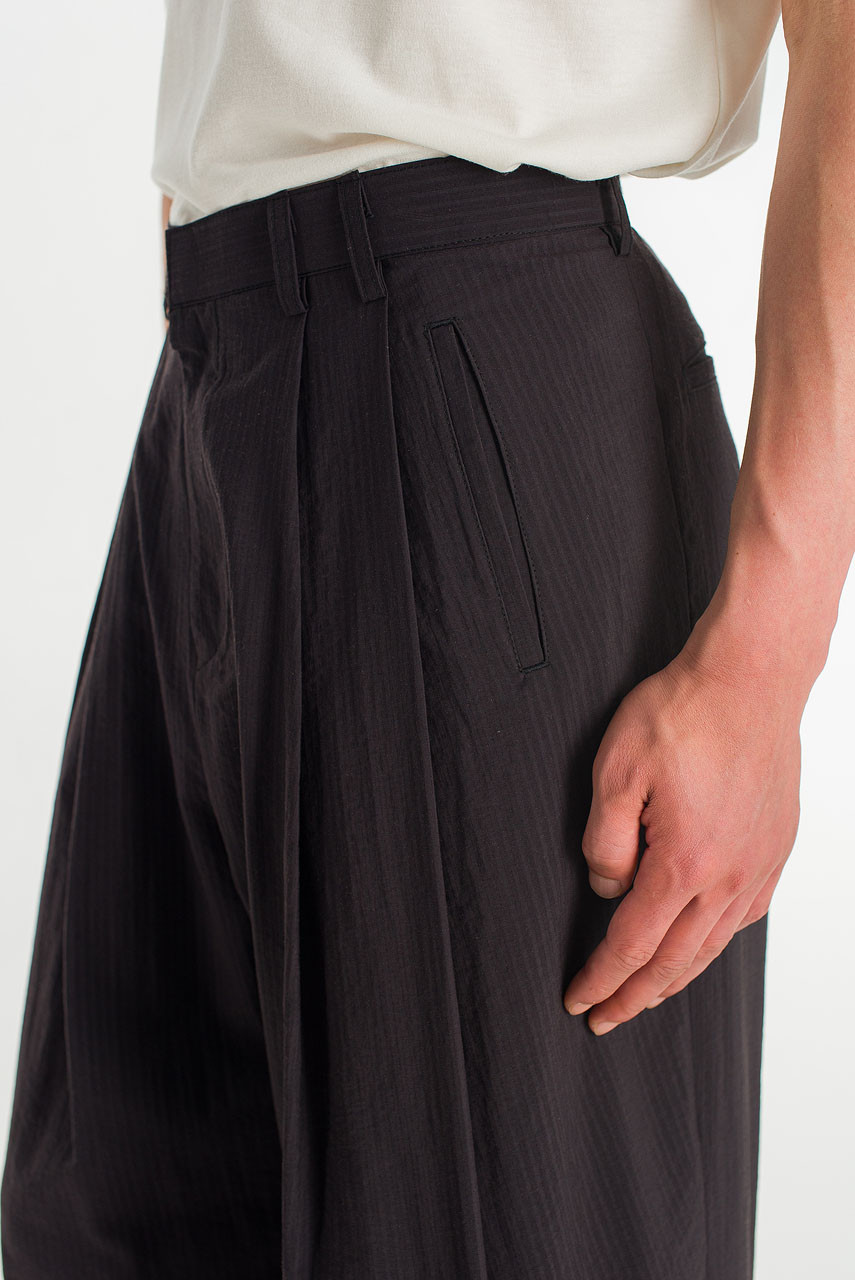 Menswear | Tonal Pinstripe Pants, Black
