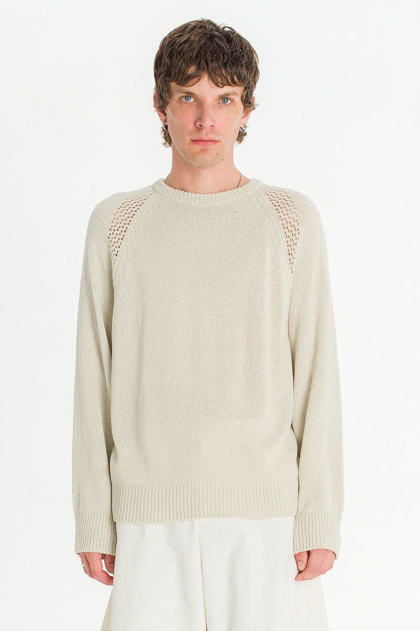 Menswear | Pointelle Knit, Oat Beige