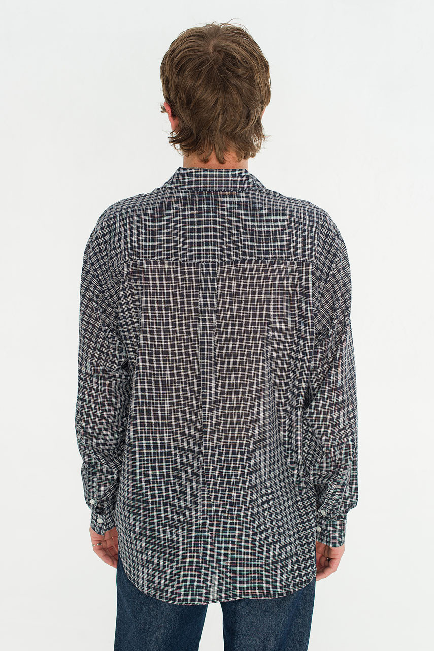 Menswear | Micro Check Shirt, Navy