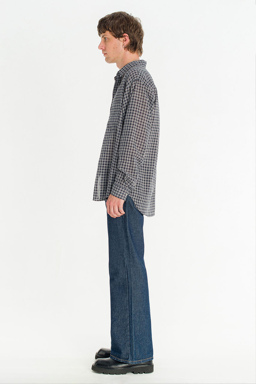 Menswear | Micro Check Shirt, Navy