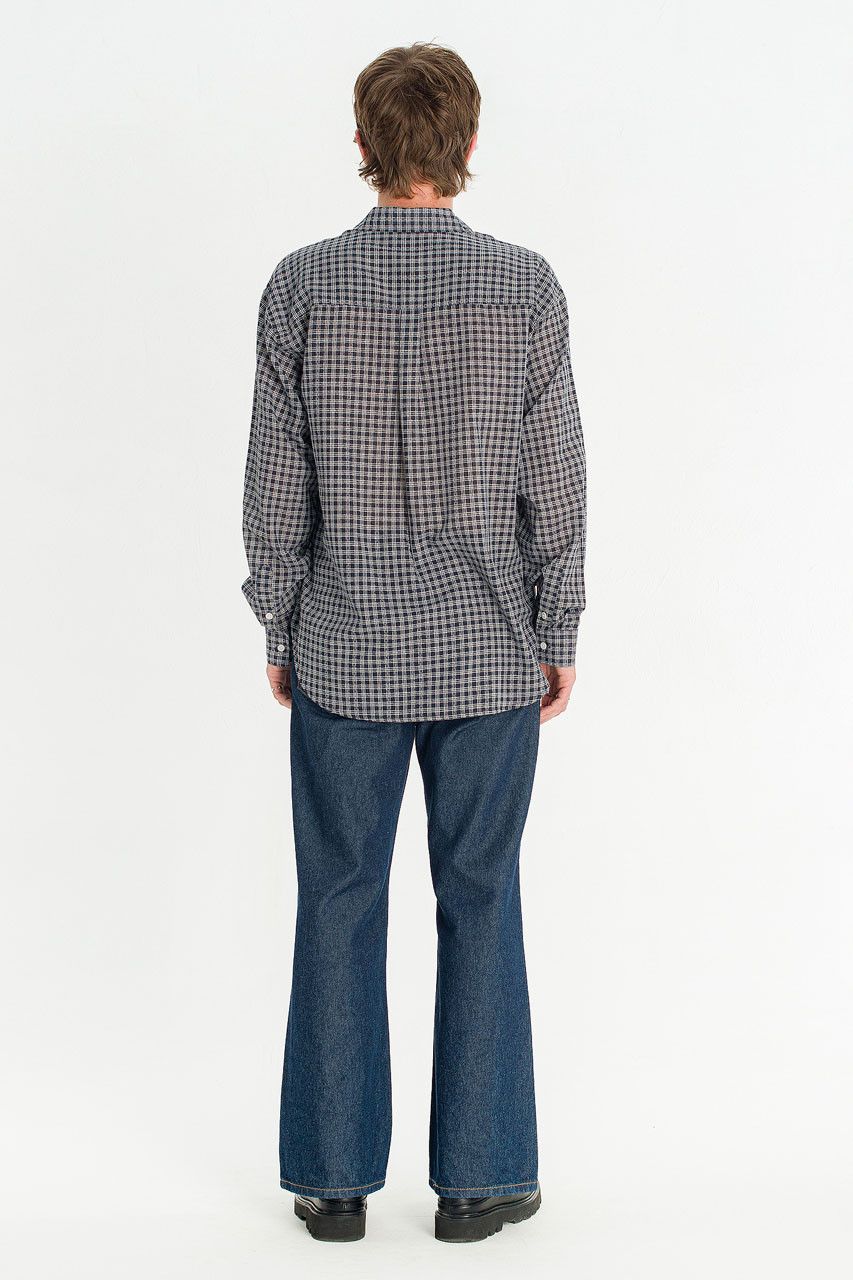 Menswear | Micro Check Shirt, Navy