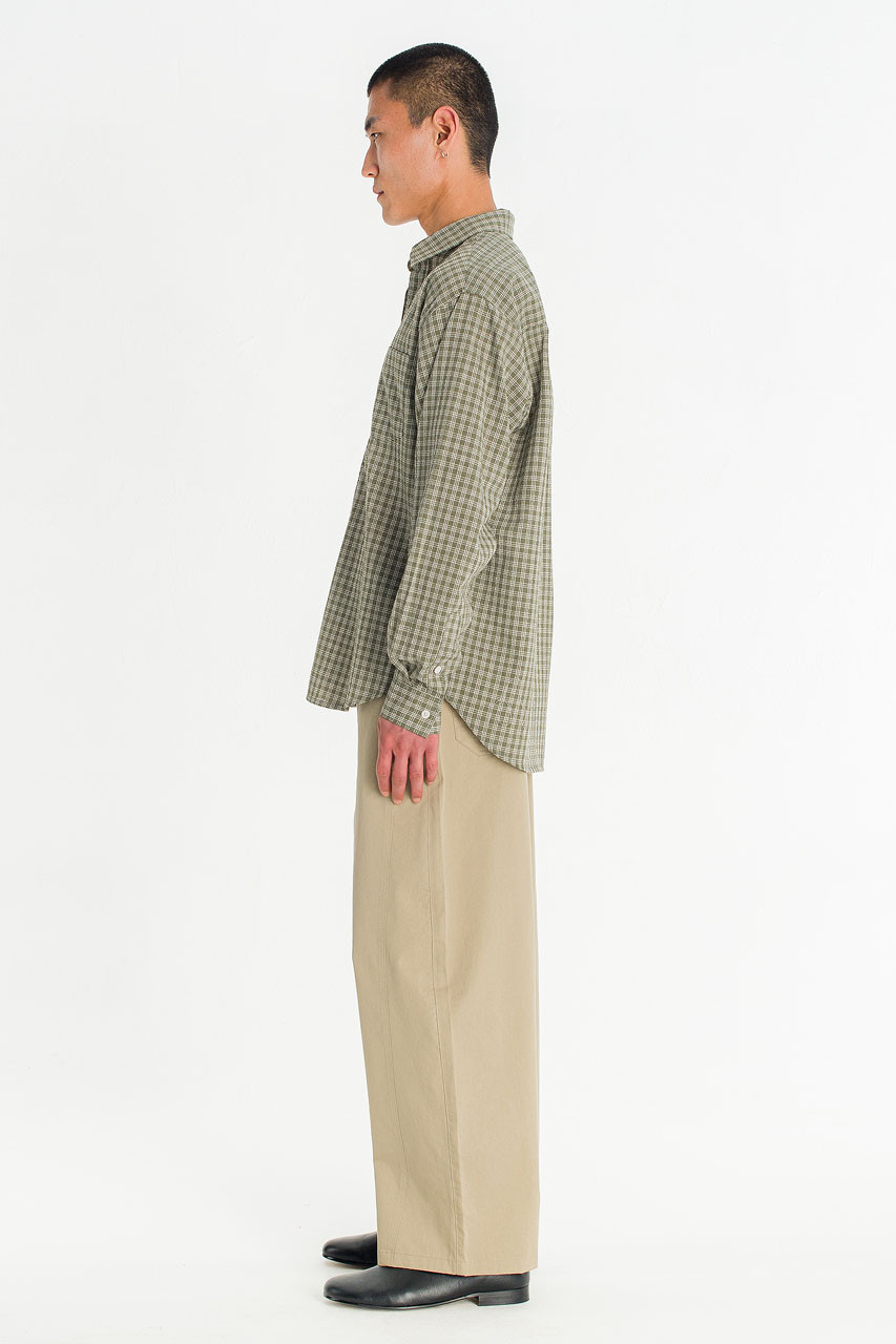 Menswear | Micro Check Shirt, Khaki
