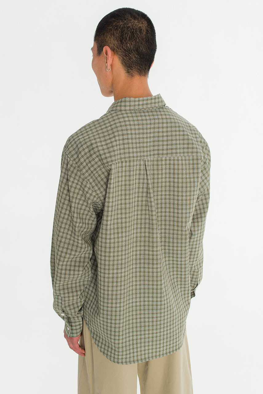 Menswear | Micro Check Shirt, Khaki