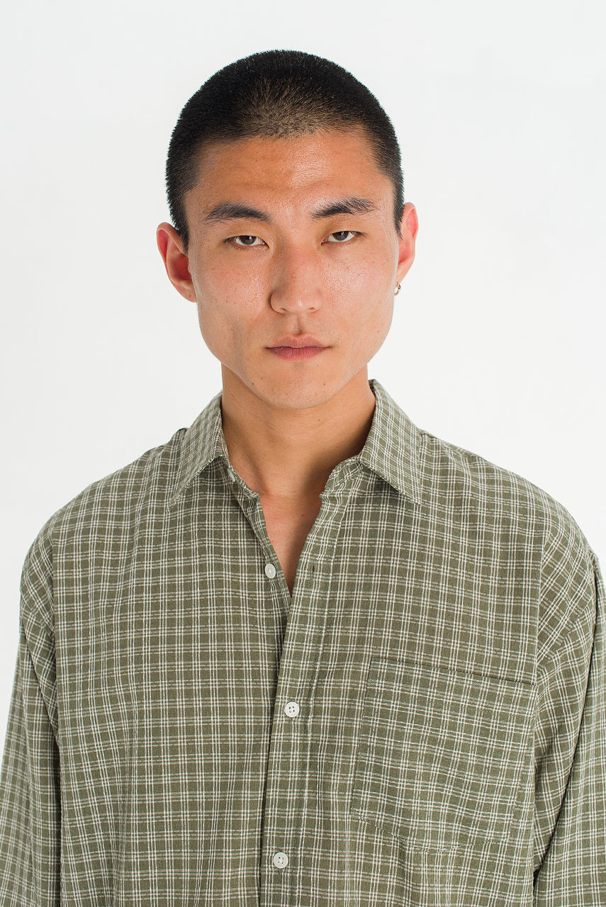 Menswear | Micro Check Shirt, Khaki