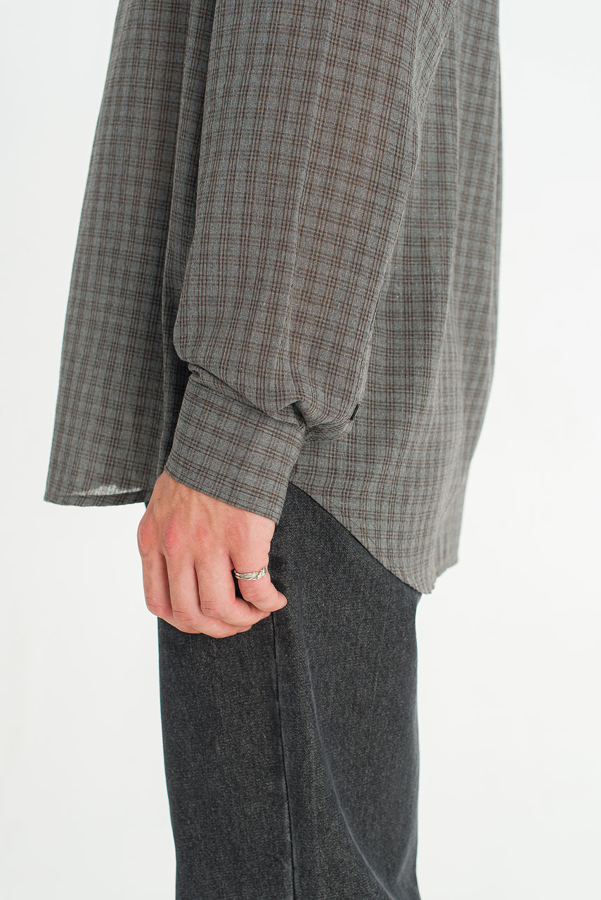 Menswear | Micro Check Shirt, Grey