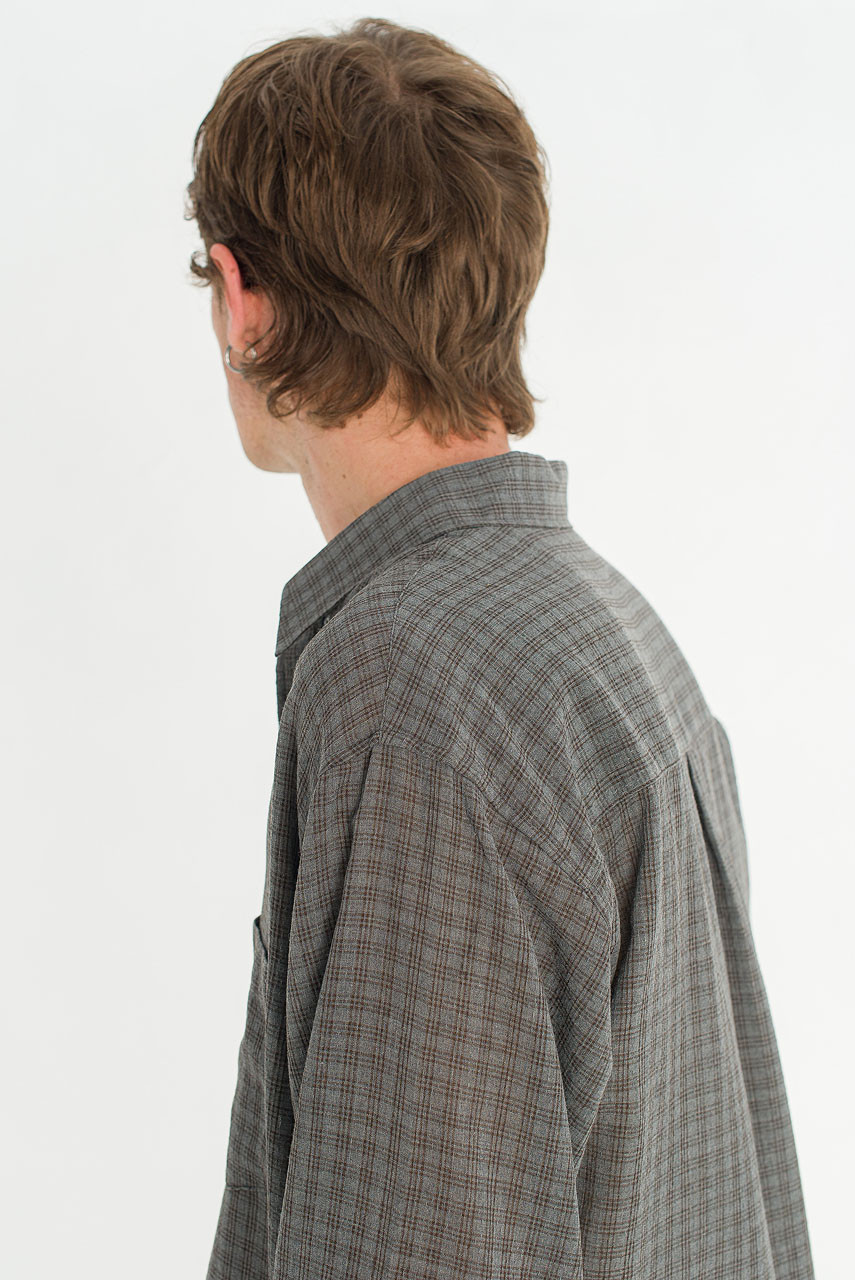 Menswear | Micro Check Shirt, Grey
