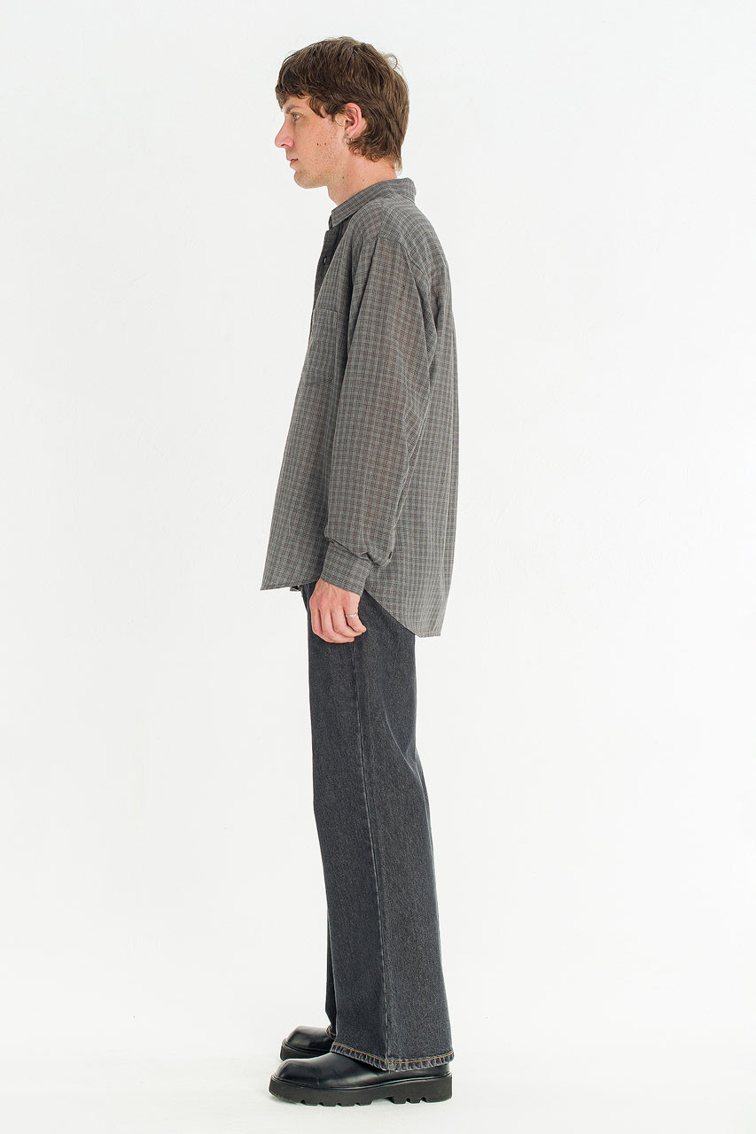 Menswear | Micro Check Shirt, Grey