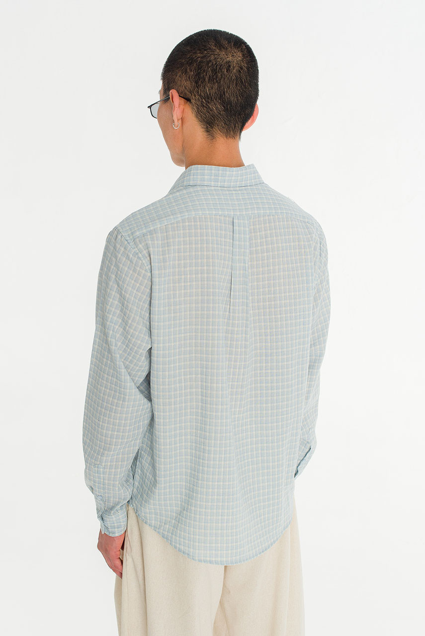 Menswear | Grid Check Shirt, Blue