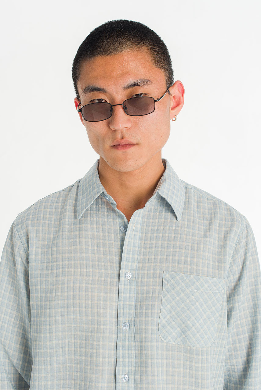 Menswear | Grid Check Shirt, Blue