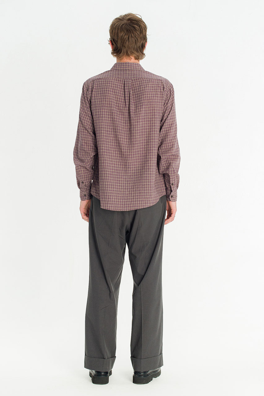 Menswear | Grid Check Shirt, Purple