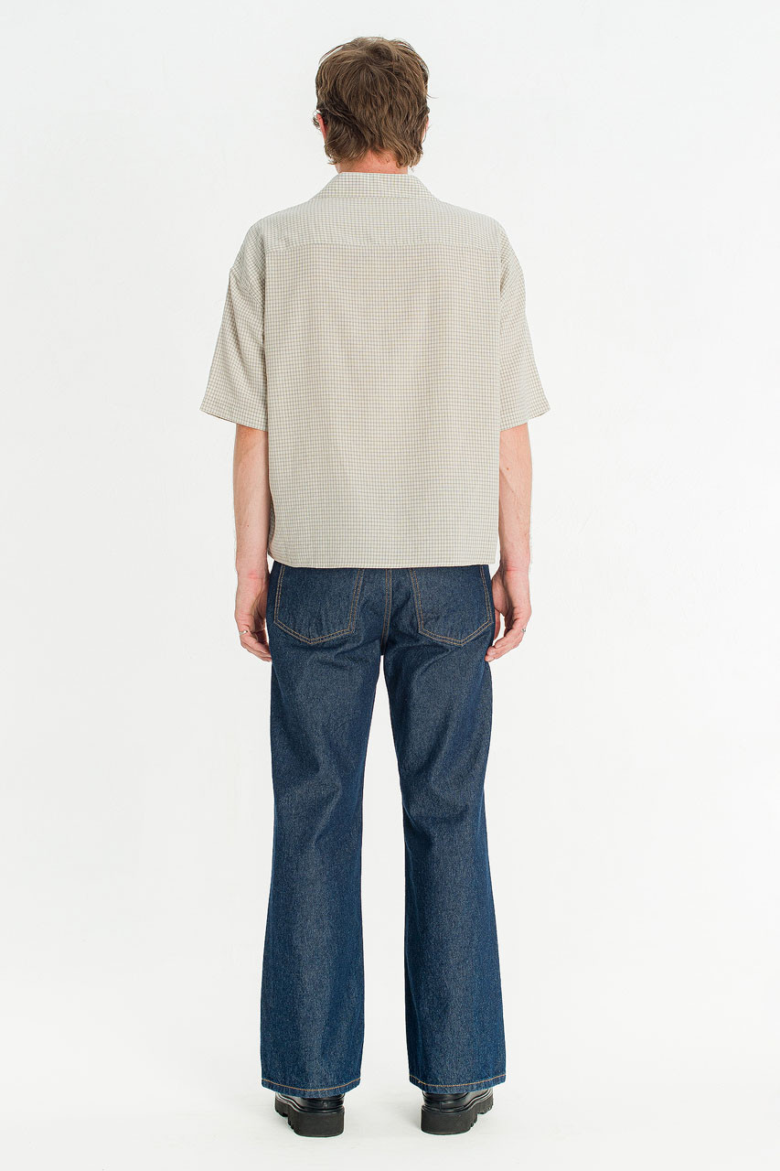 Menswear | Cropped Grid Shirt, Ivory