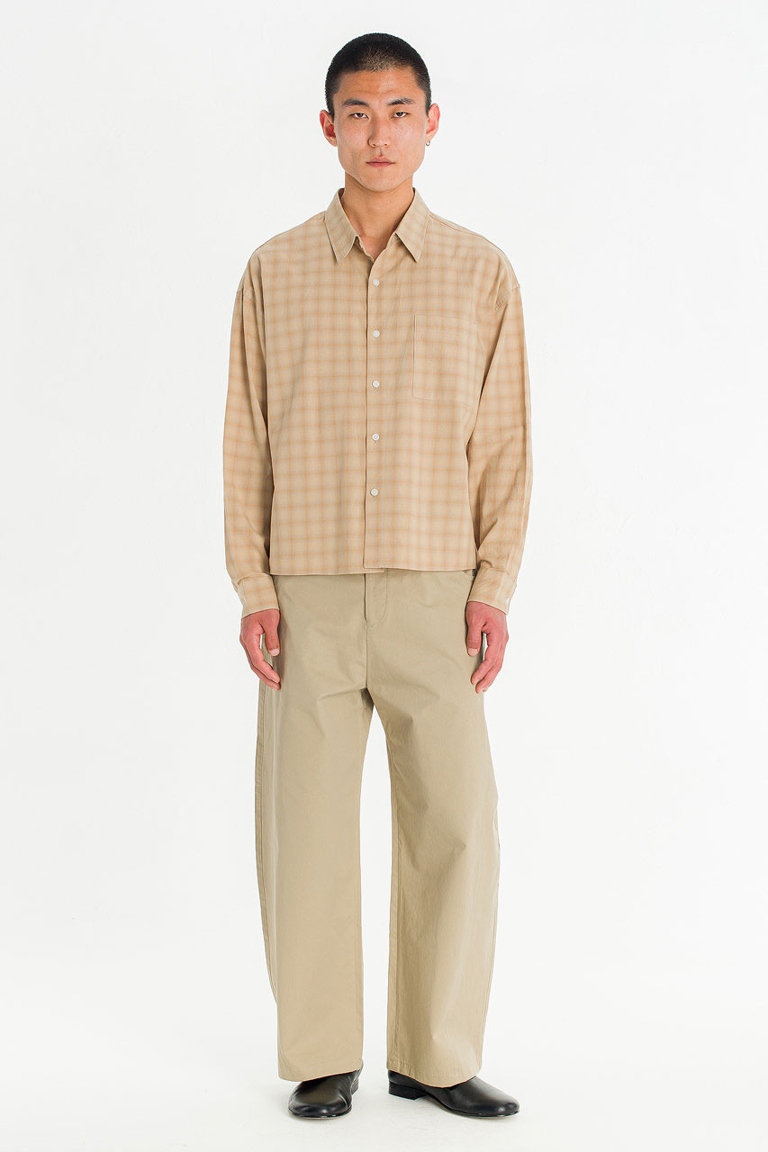 Menswear | Hazy Cropped Shirt, Beige
