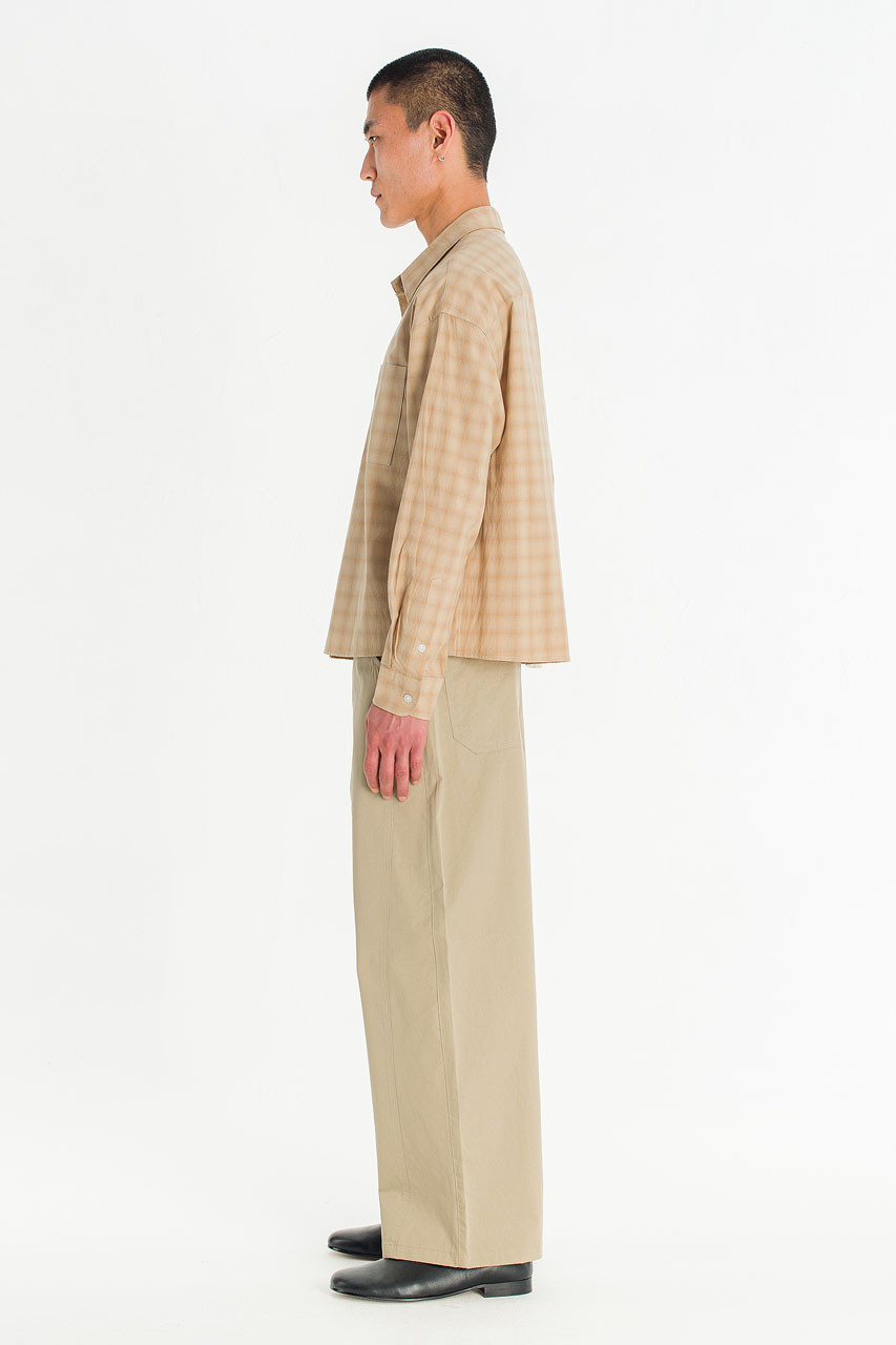 Menswear | Hazy Cropped Shirt, Beige