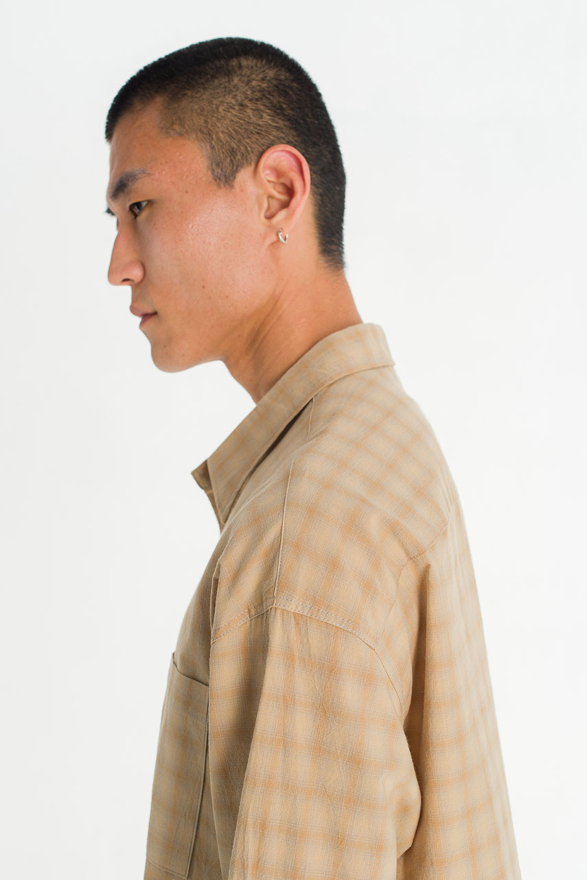 Menswear | Hazy Cropped Shirt, Beige