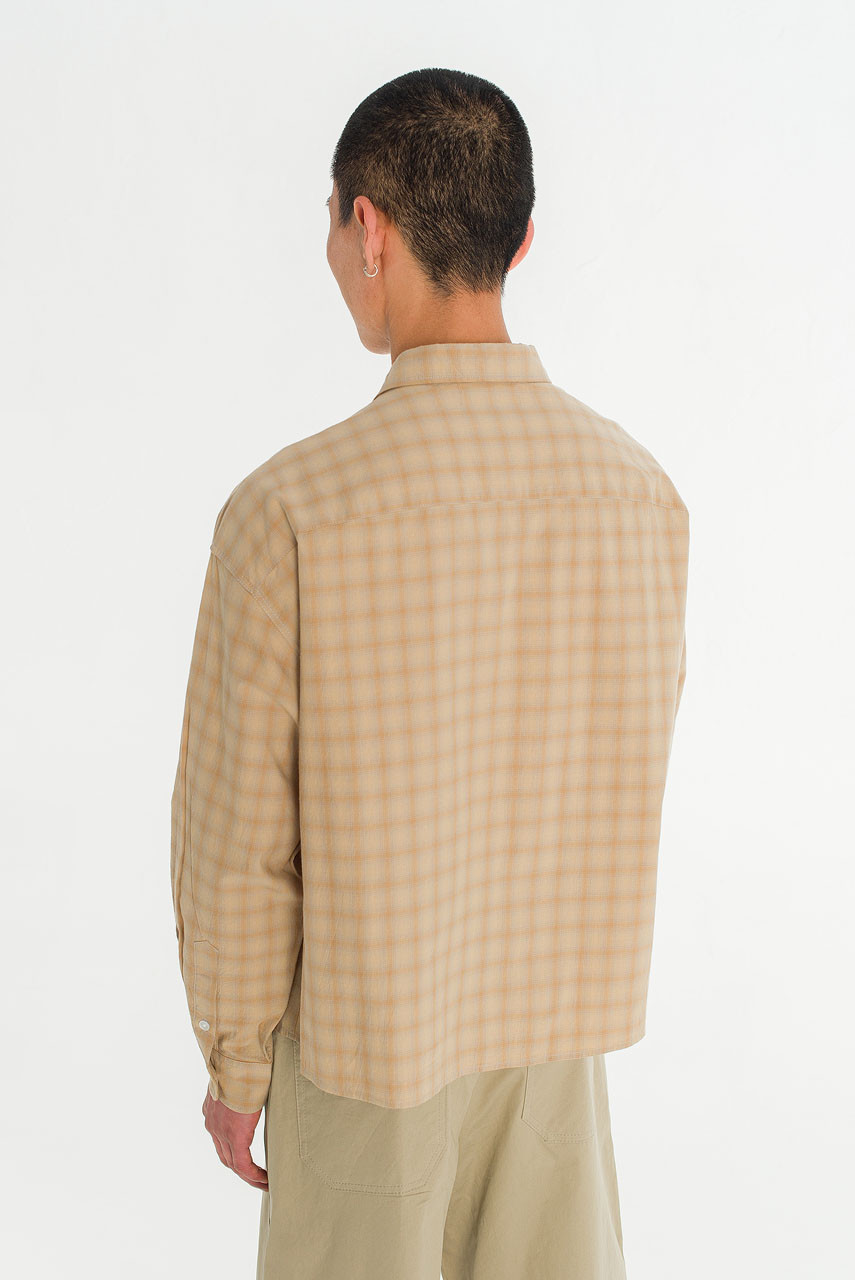 Menswear | Hazy Cropped Shirt, Beige