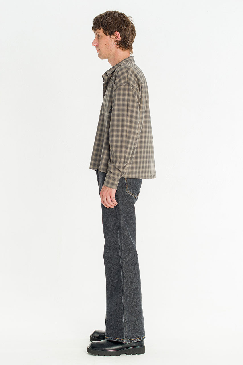 Menswear | Hazy Cropped Shirt, Grey
