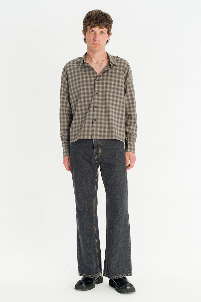 Menswear | Hazy Cropped Shirt, Grey