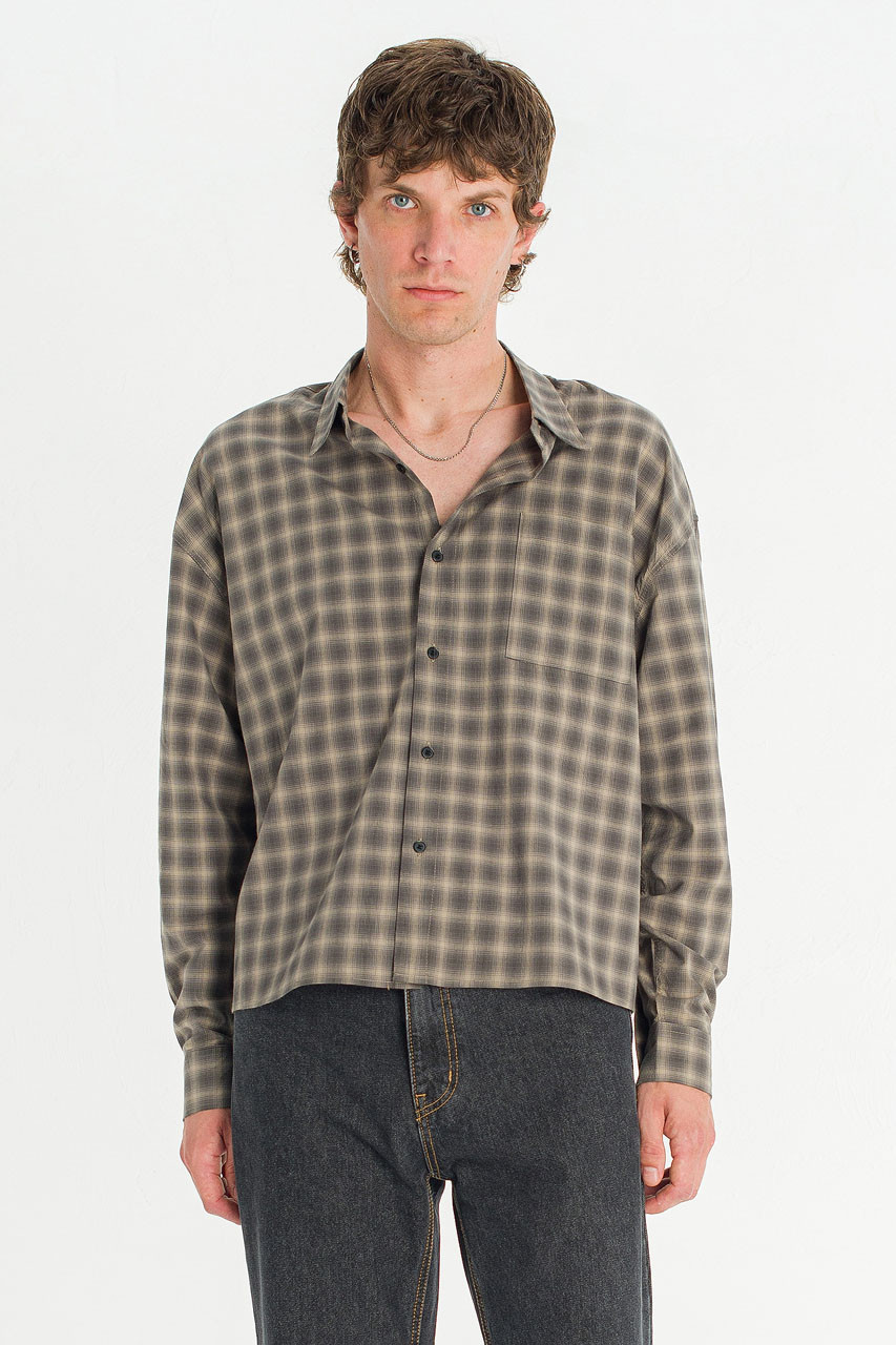Menswear | Hazy Cropped Shirt, Grey