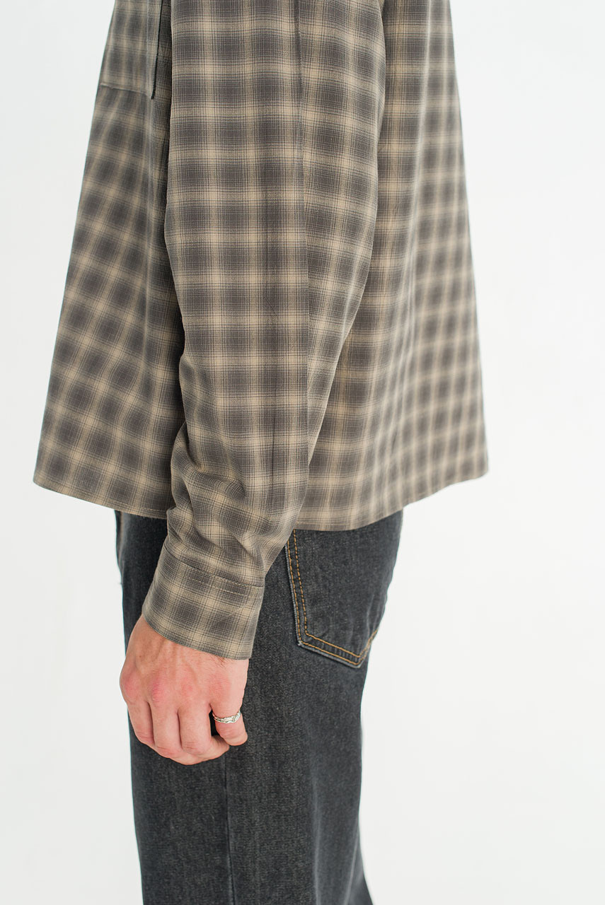 Menswear | Hazy Cropped Shirt, Grey