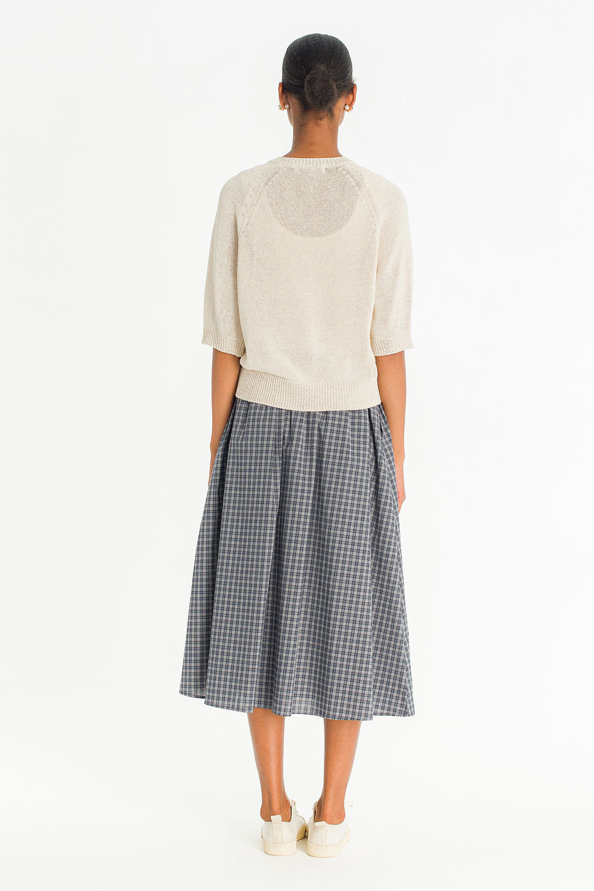 Meadow Soft Check Skirt, Navy