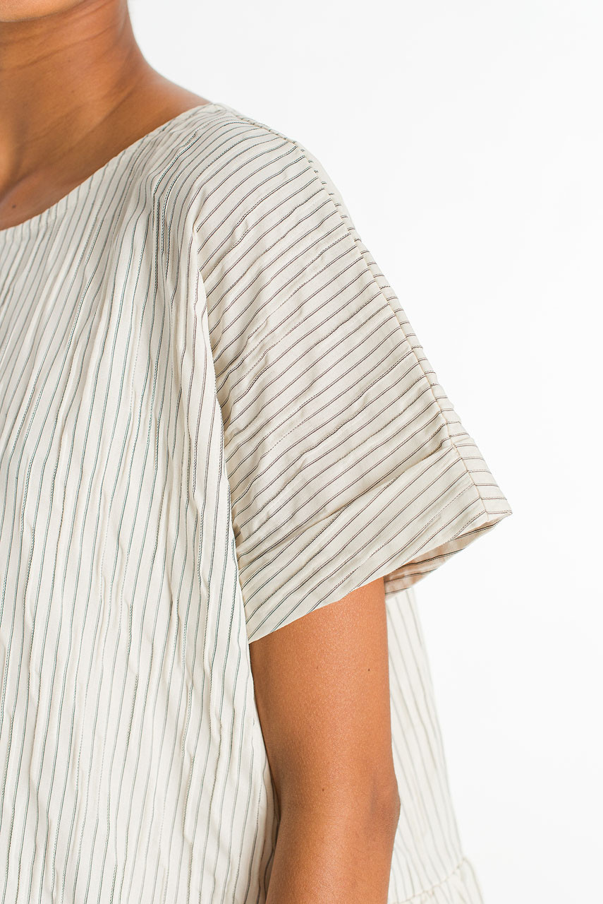 Floairy Pin Stripe Dress, Ivory