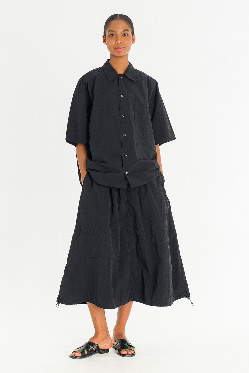 Koori Boxy Utility Shirt, Black