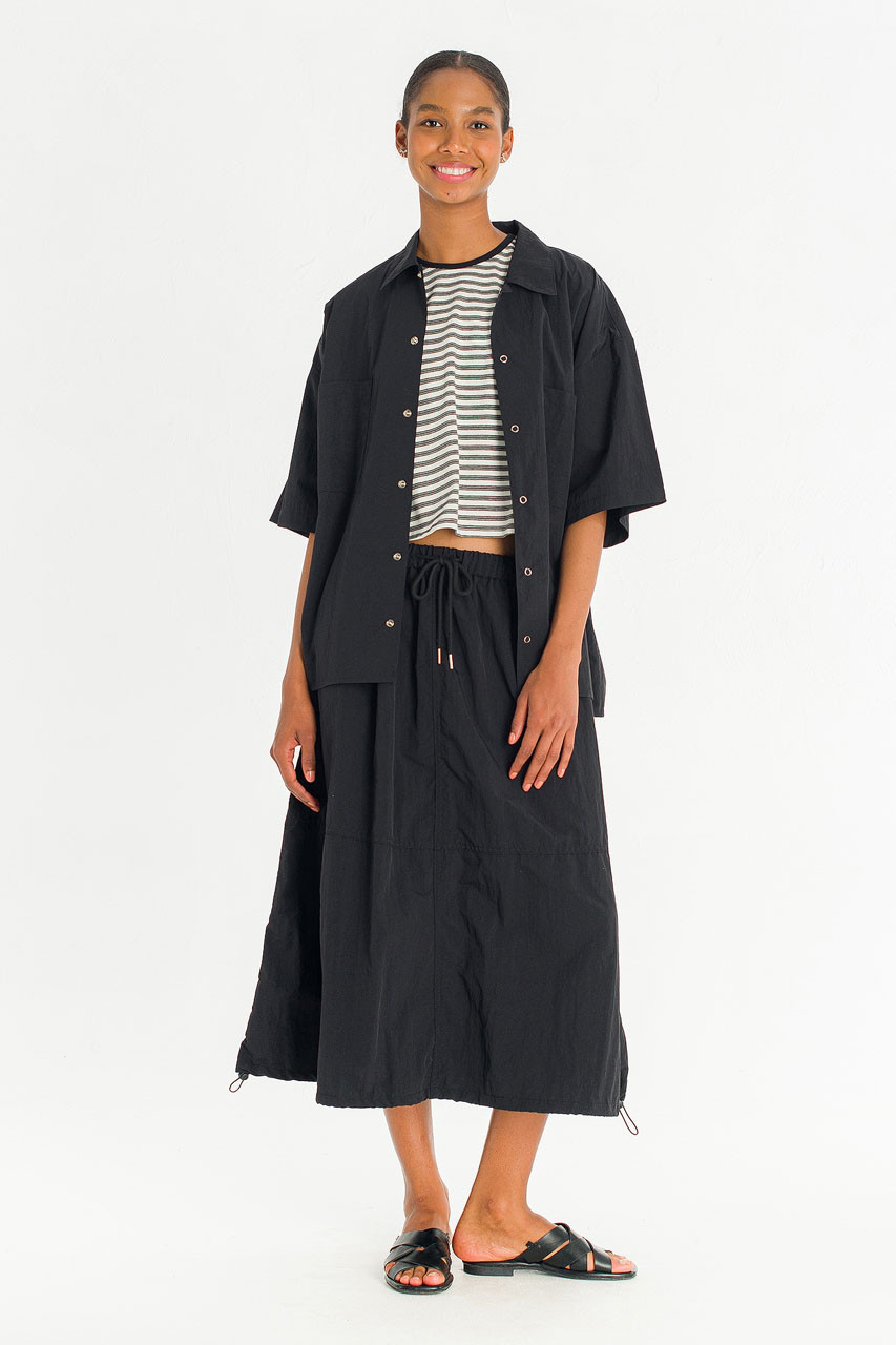 Koori Boxy Utility Shirt, Black