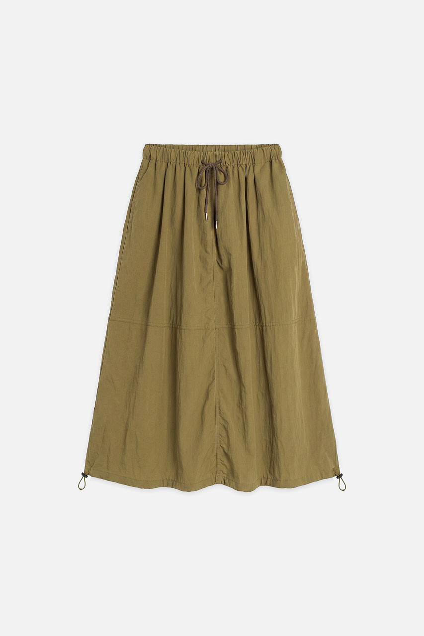 Koori Boxy Utility Skirt, Khaki