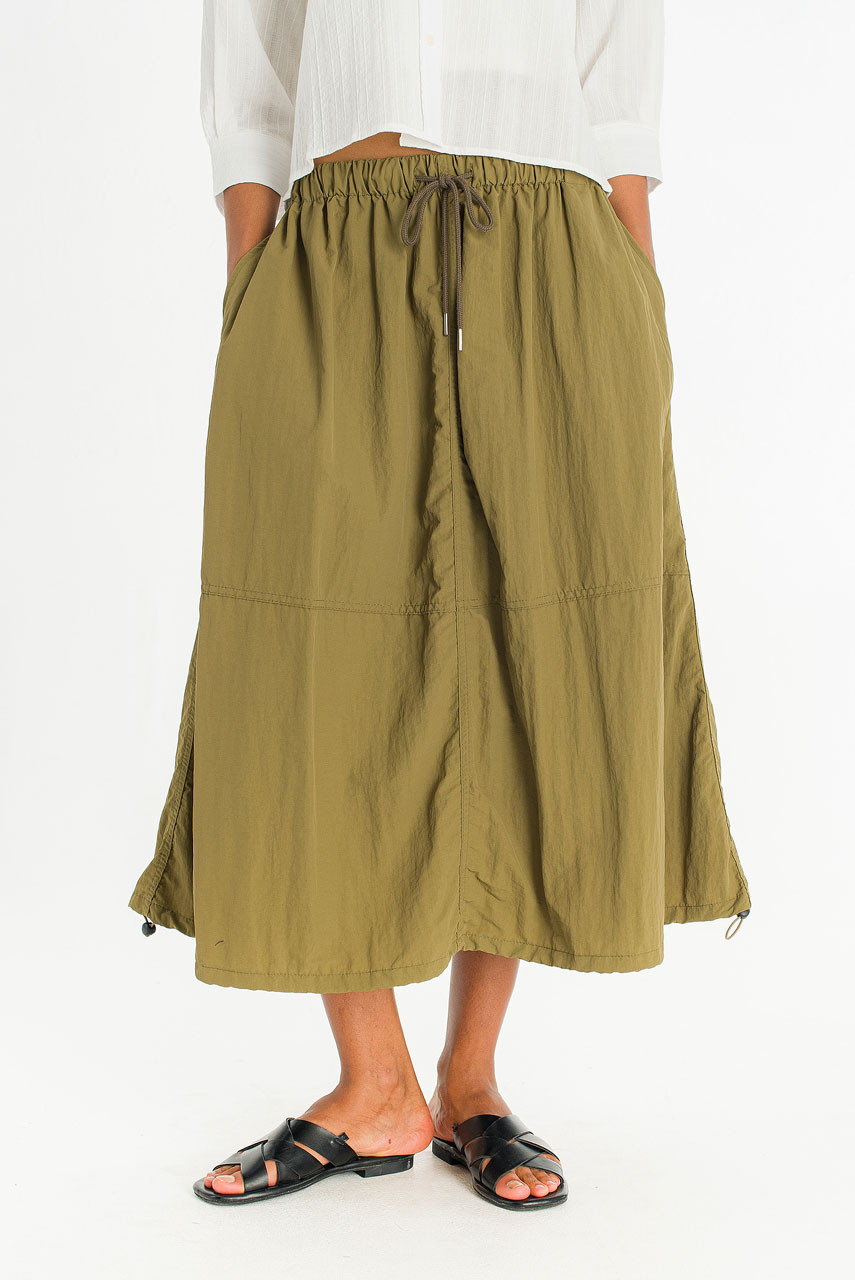 Koori Boxy Utility Skirt, Khaki