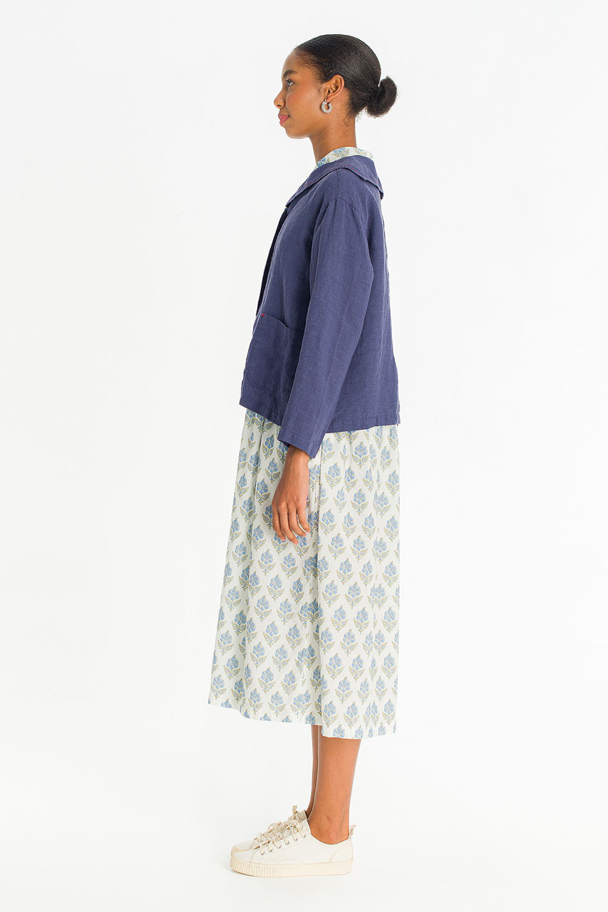 Rosaire Linen Sailor Jacket, Navy