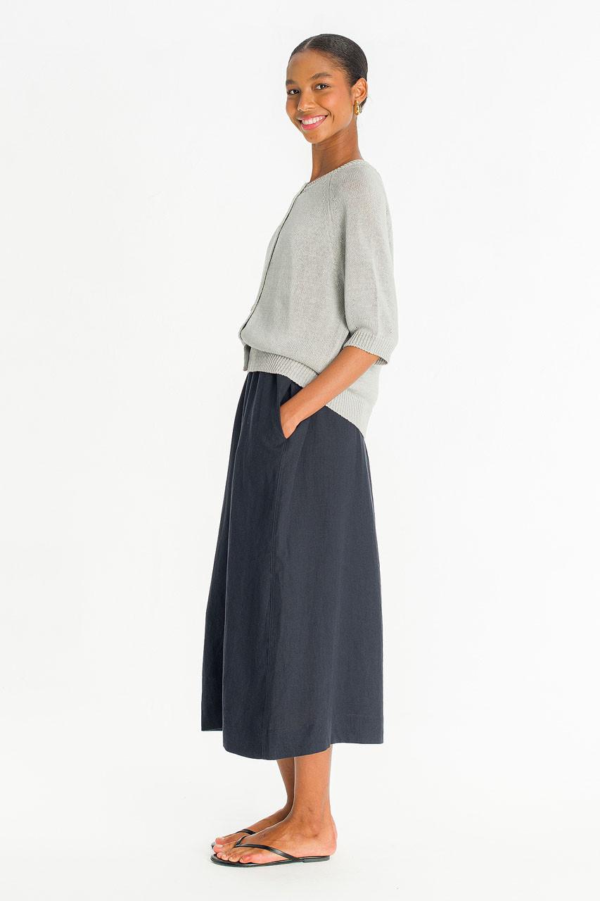 Raglan Cotton Blend Cardigan, Blue