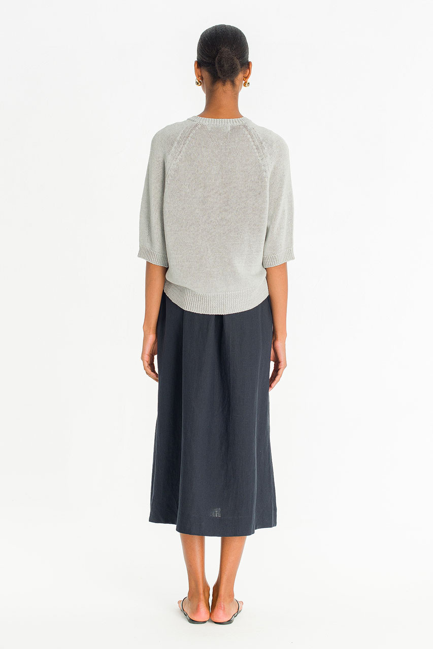 Raglan Cotton Blend Cardigan, Blue