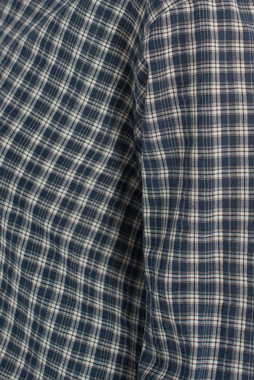 Ellen Check Crop Shirt, Navy