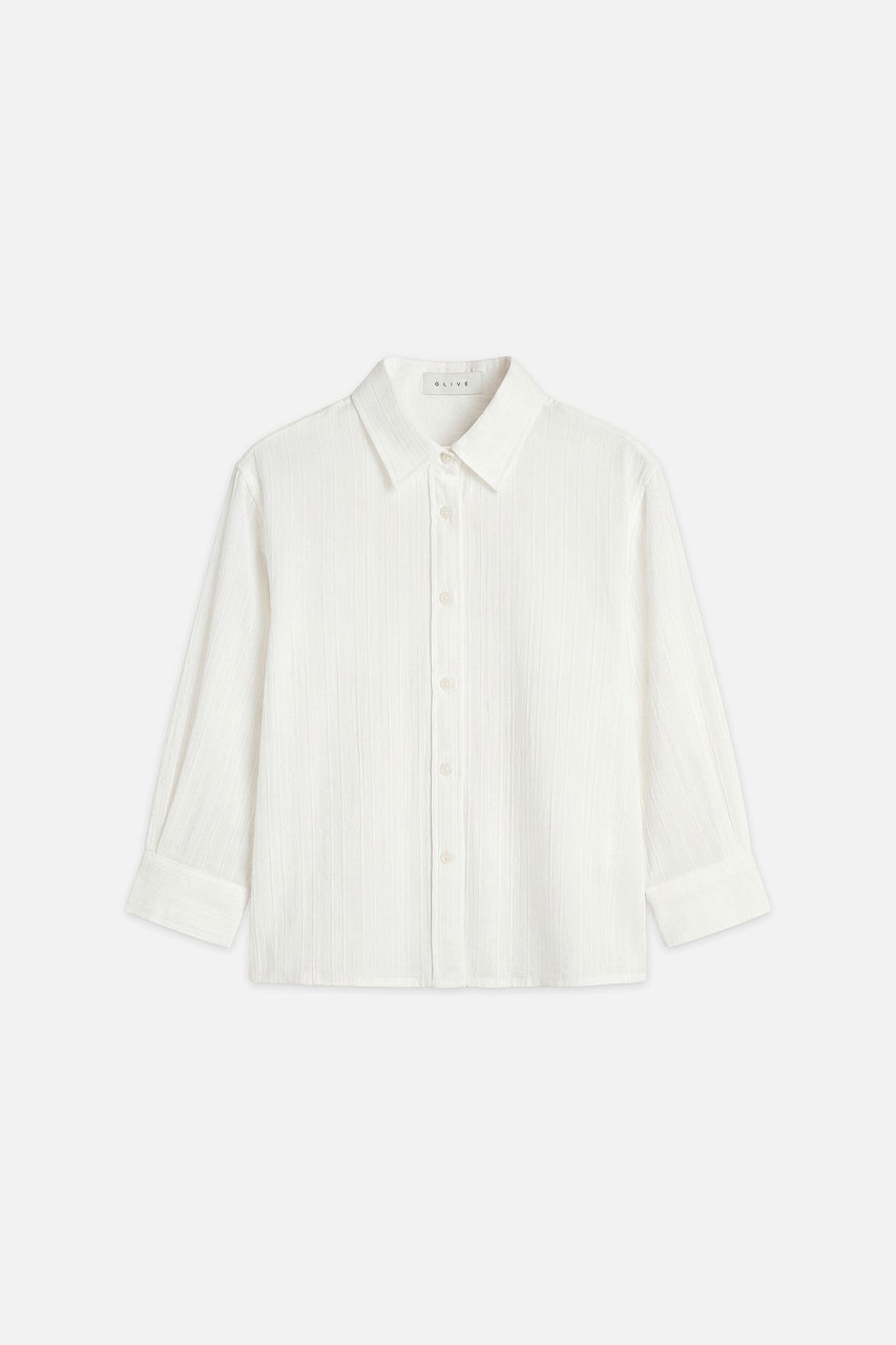 Ellen Crop Shirt, Ivory