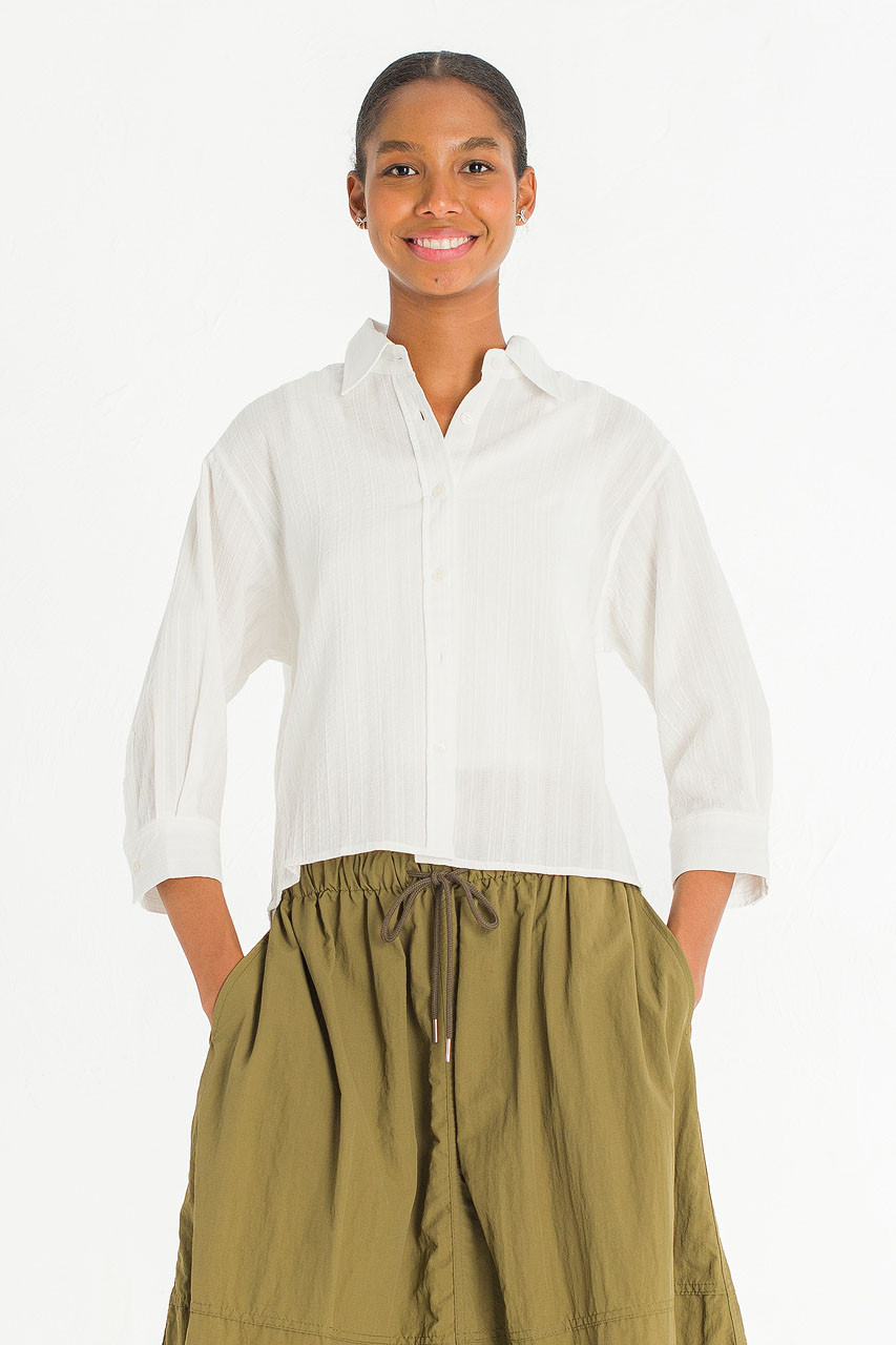 Ellen Crop Shirt, Ivory