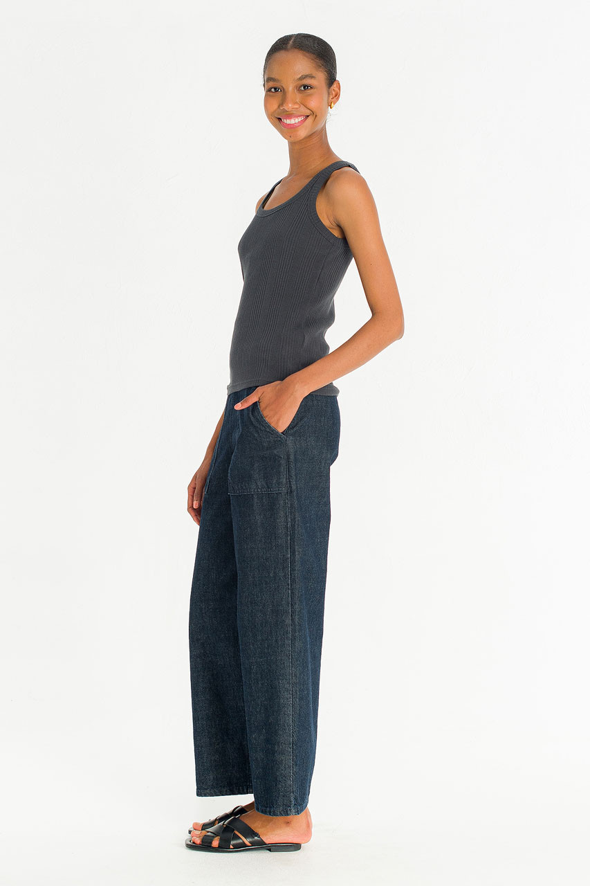 Ribbed Light Weight Tank, Charcoal