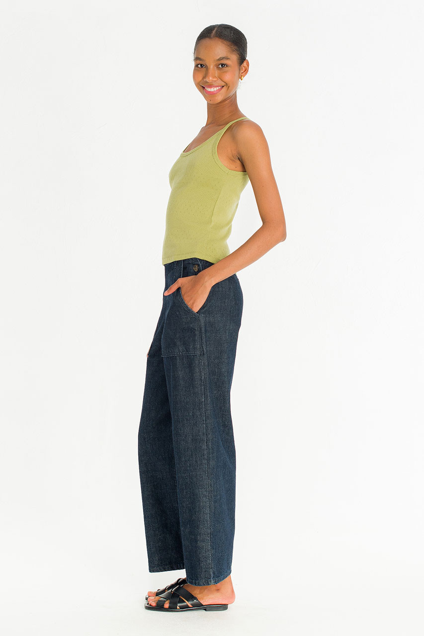 Eyelet Sleeveless Tee, Lime