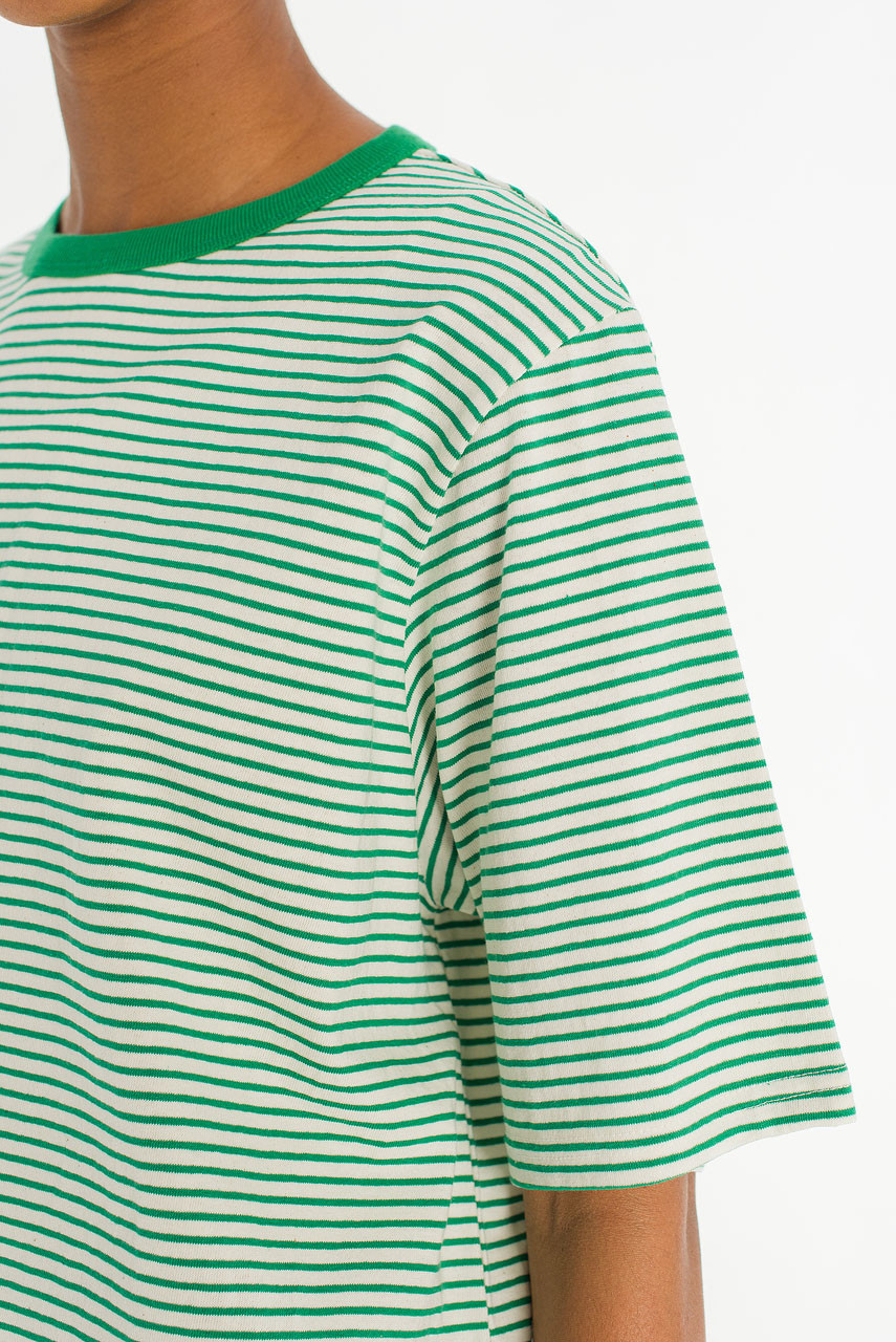 Block Stripe Loose Tee, Green
