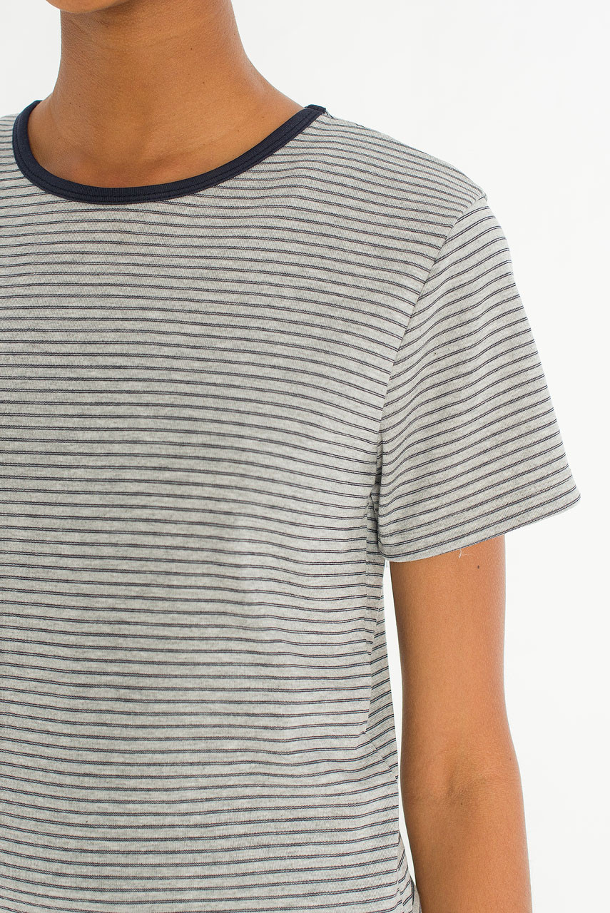 Mian Stripe Tee, Grey/Navy
