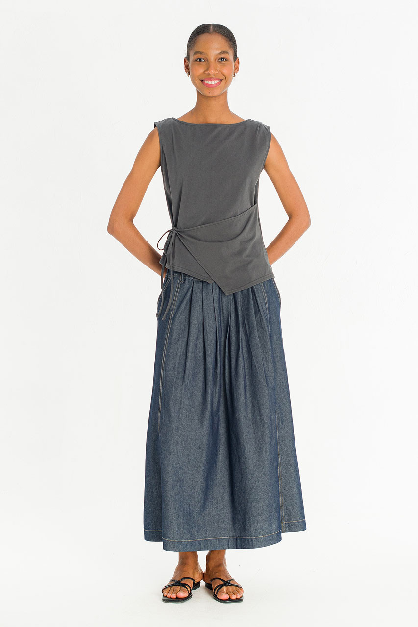 Wrap Style Tee, Charcoal