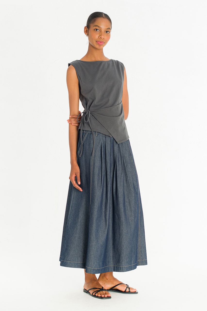 Wrap Style Tee, Charcoal