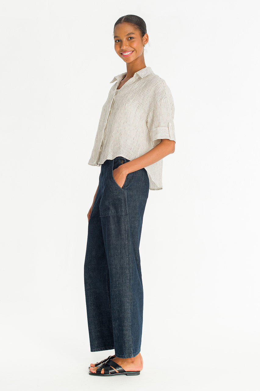 Hei Stripe Crop Shirt, Ivory
