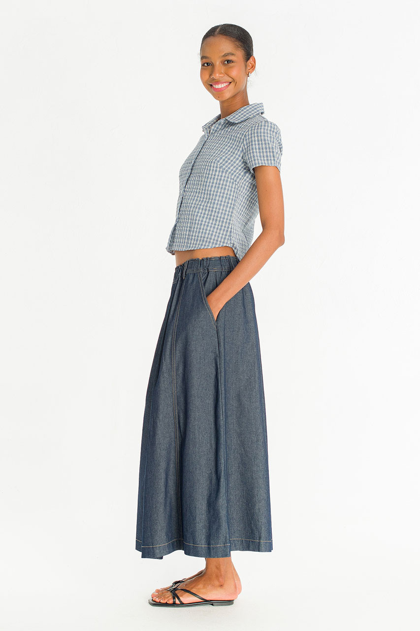 Soda Crop Blouse, Blue