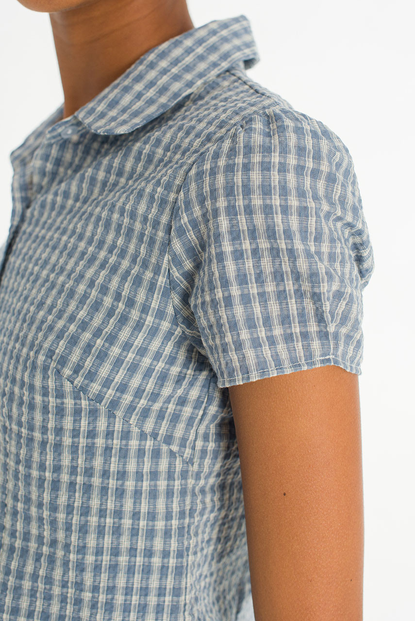 Soda Crop Blouse, Blue