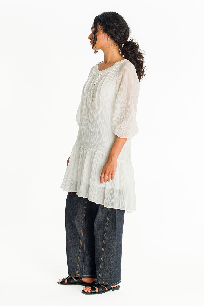 Elowen Sheer Airy Dress, Ivory